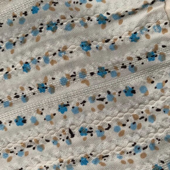 12 Blue Floral Flower Patterned Cotton Fabric Gift Jewelry Bags Drawstring Cord - Picture 3 of 8